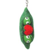 2 Peas In A Pod - Wool Felt - Keyring