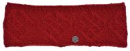 Pure Wool Fleece Lined - Headband - Trellis Diamond - Deep Red