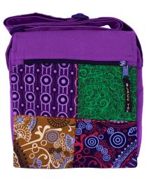 Medium Cotton 4 Patch Bag - Purple