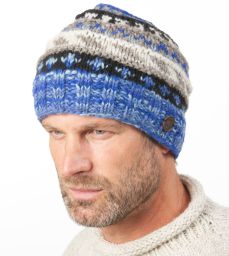 Pure Wool - Welt Tie Dye Beanie - Topaz