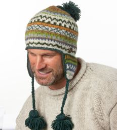 Pure Wool - Kane Fair Isle Earflap - Fern