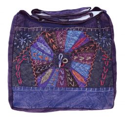 Large Embroidered Cotton Bag - Purple