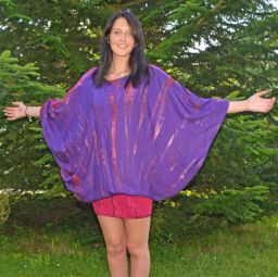 Batwing top - pinks/purples