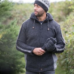 Lighter weight - detachable hood - insert jacket - Charcoal/Grey