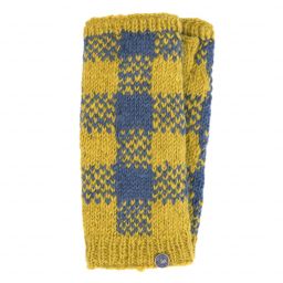 Naya Pure Wool - Mosaic wristwarmers - mustard