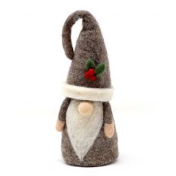 Handmade Christmas - Wool Felt Decoration - Hanging Loop Gonk