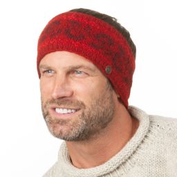 Pure Wool Fleece Lined - Alpine Headband - Red