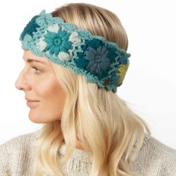 Pure Wool Fleece Lined - Crochet Headband - Eau De Nil