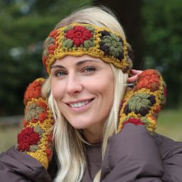 Pure Wool Fleece Lined - Crochet Headband - Mustard