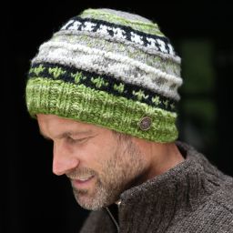 Pure Wool - Welt Tie Dye Beanie - Peridot