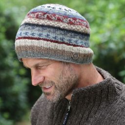 Pure Wool - Fair Isle Hedgerow Beanie - Dawn