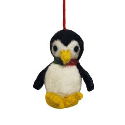 Handmade Christmas - Wool Felt Hanging Decoration - Penguin