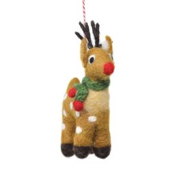 Handmade Christmas - Wool Felt Hanging Decoration - Fawn Reindeer