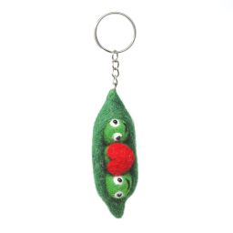 2 Peas In A Pod - Wool Felt - Keyring