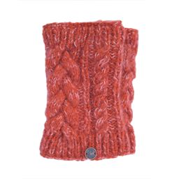 Pure wool - fleck cable handwarmer - ginger spice