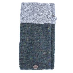 Hand knit pure wool - Fjord wristwarmer - Mid Grey Pine Heather