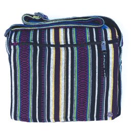 Medium Cotton Stripe Bag - Purple Gheri