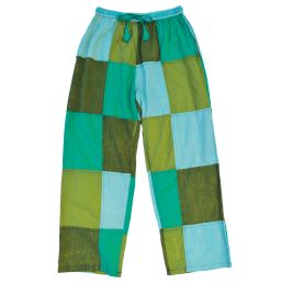 Plain Patchwork Trousers - Greens
