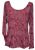 Interlocking patterns - lightweight - scoop neck top - berry