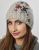 Pure Wool Hand embroidered beanie - pale grey