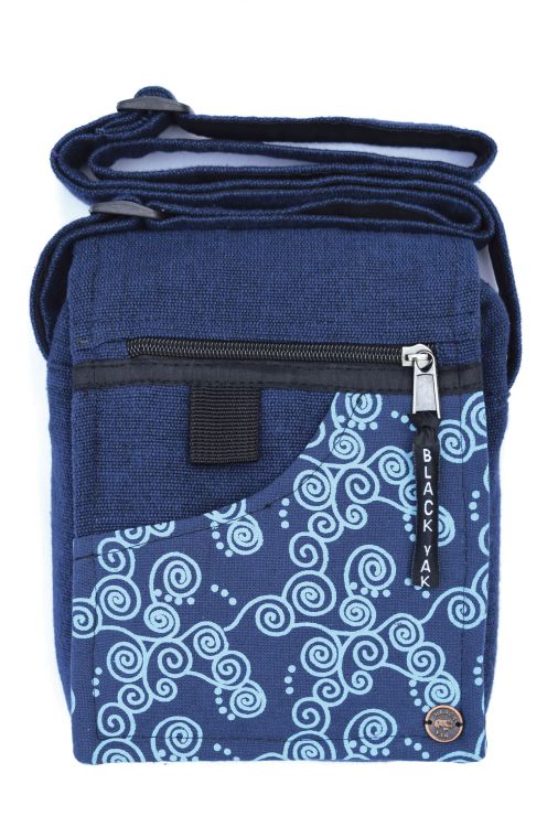 Small Printed Cotton Bag - Blue