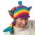 Pure Wool Hand knit - short tailed fish - Rainbow