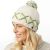 Pure Wool Criss cross bobble - hand knitted - cream / green