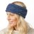 Pure Wool Fleece Lined - Cable Headband - heather blue