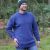 Handmade Pure Wool - cuff jumper - pepper Blue