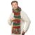 Long hand knit - electric stripe scarf - red