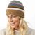 Pure wool - Heather Edge Stripe Beanie - Gold Heather