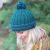 Pure Wool Hand knit - Rib Line Bobble Hat - Emerald