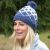 Pure Wool Hand knit - Graduated Diamond Bobble Hat - Blue Heather