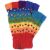 Pure wool - stripe - fingerless gloves - rainbow