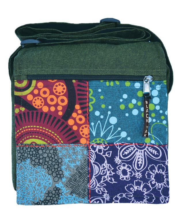 Medium Cotton 4 Patch Bag - Green