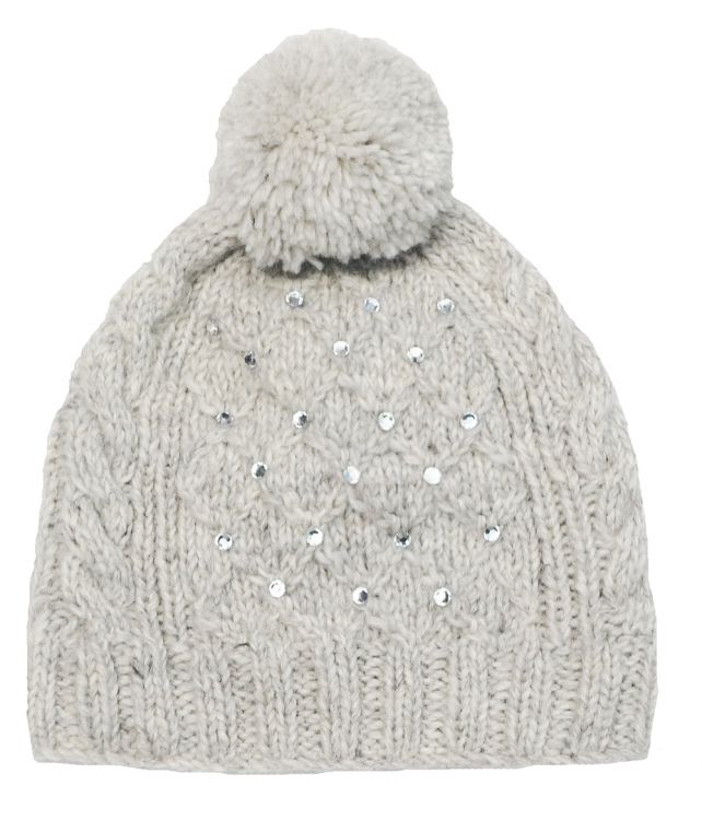 grey sparkle bobble hat