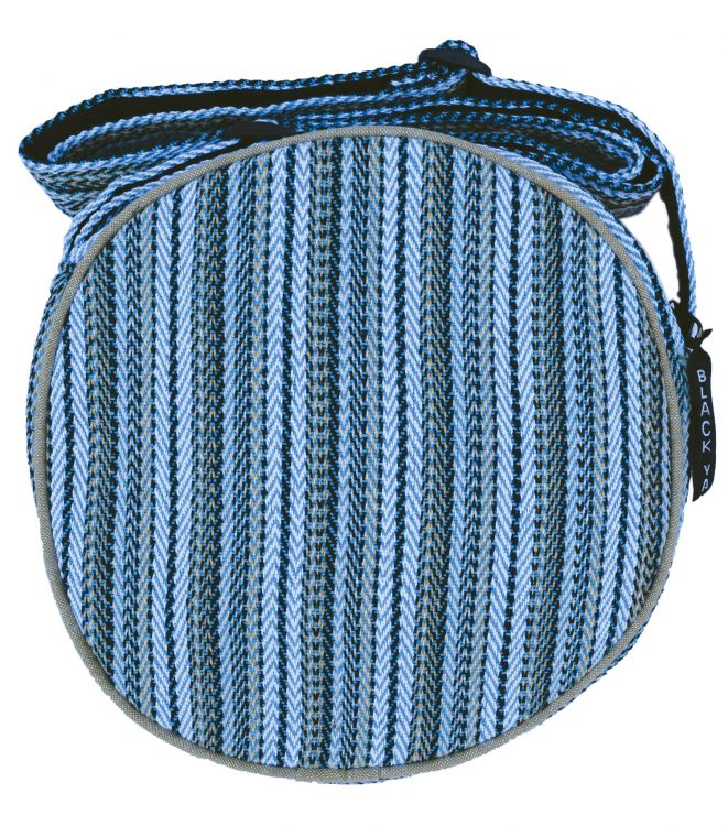 Medium Herringbone Circle Bag - Blue