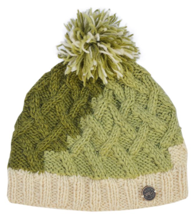 cream wool bobble hat