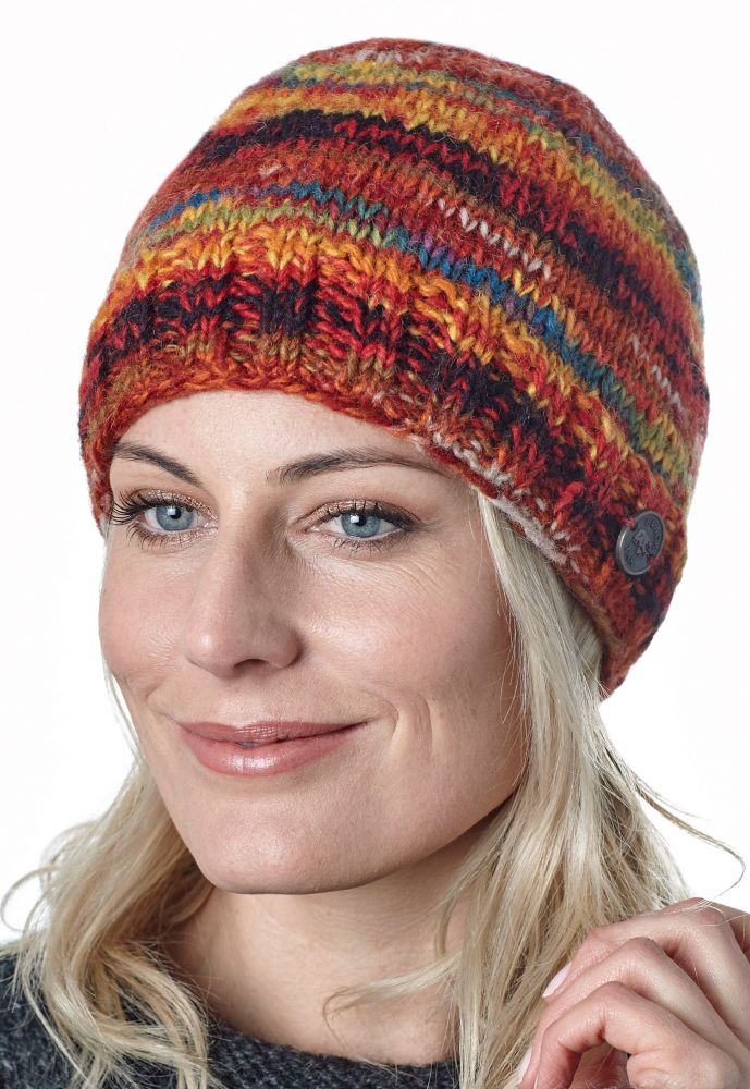 orange striped beanie