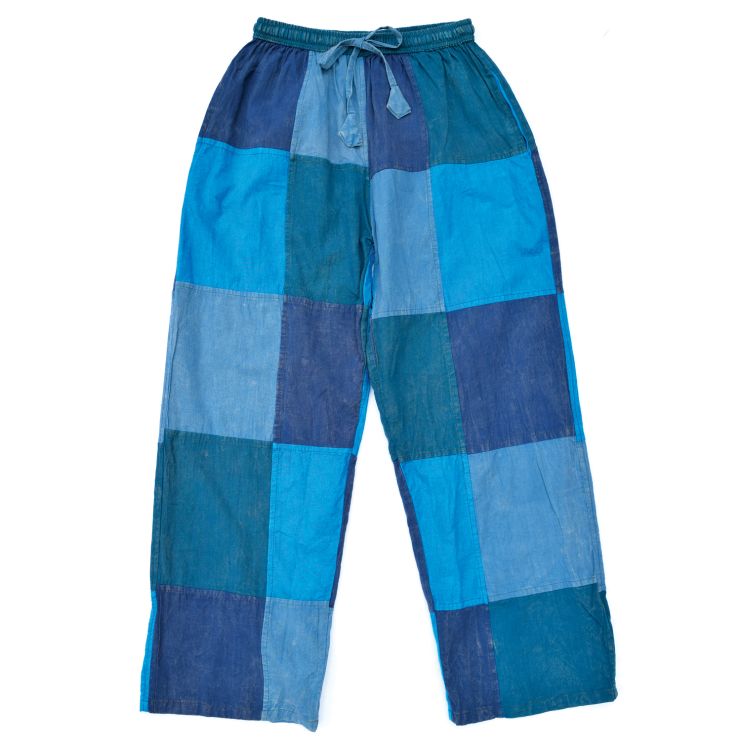 Plain Patchwork Trousers - Blues