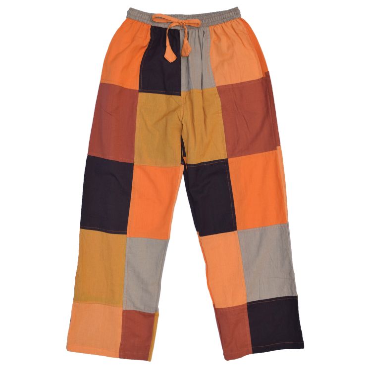 Plain Patchwork Trousers - Spice