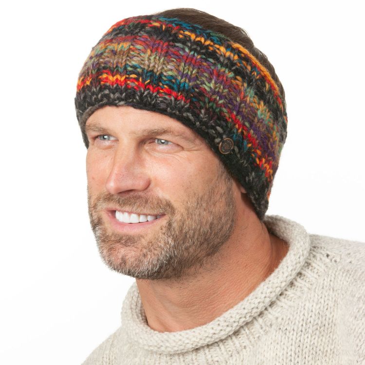 Pure Wool - Electric Stripe Headband - Grey