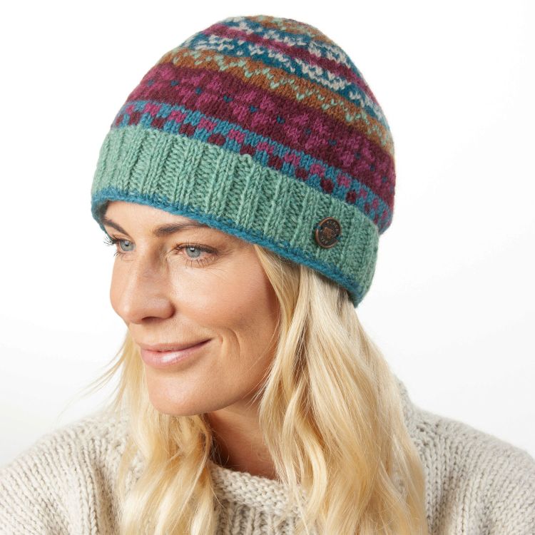 Pure Wool - Fair Isle Beanie - Mint