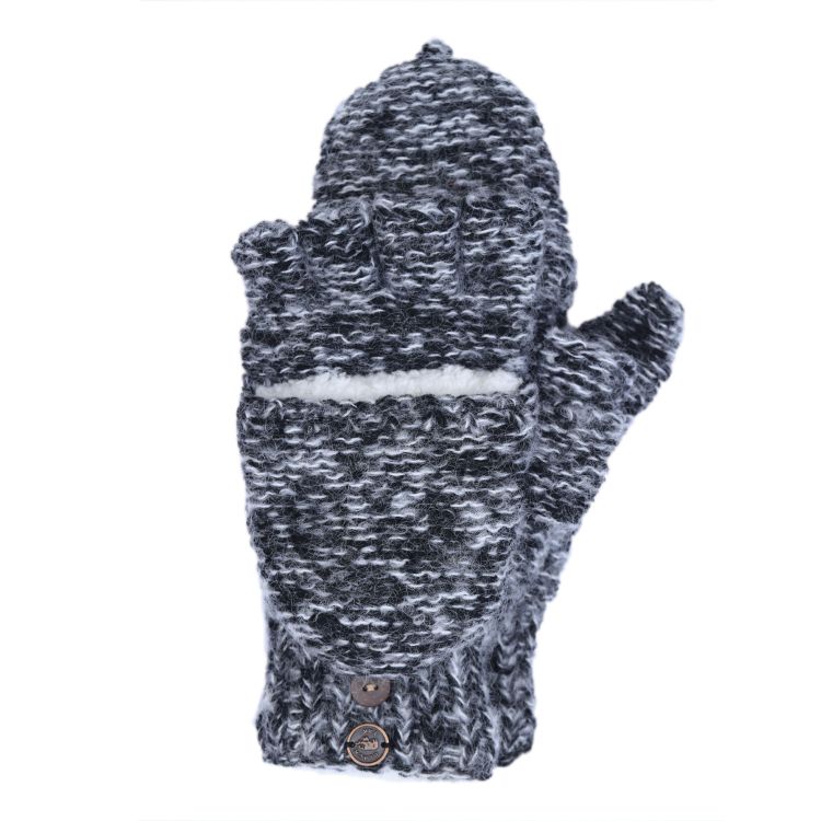 Fine Wool Mix - Wool Mitt - Black