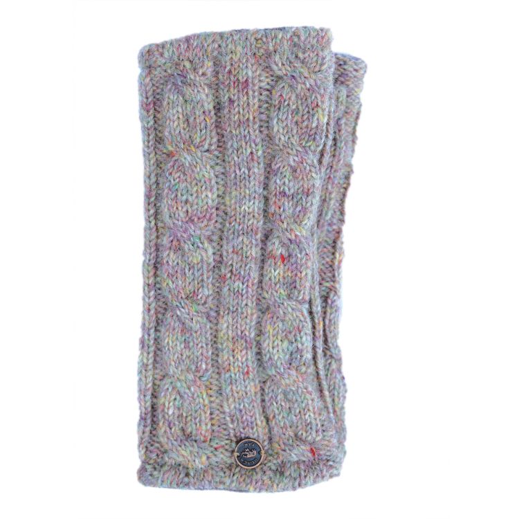 Fleece lined wristwarmer - cable - shell heather