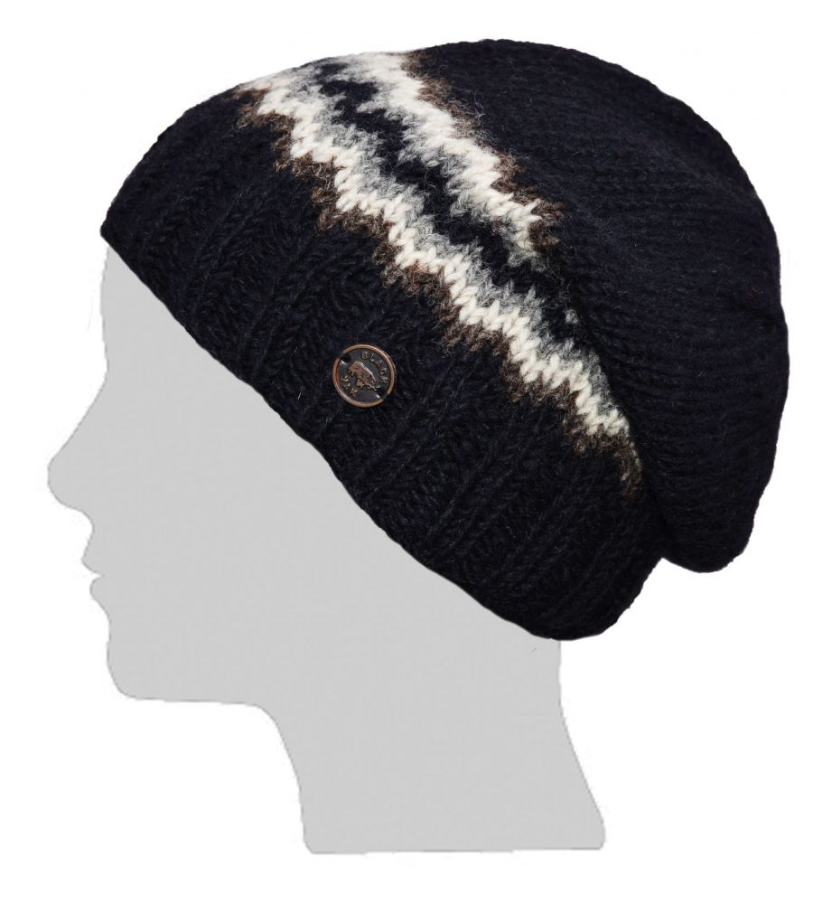 black baggy beanie